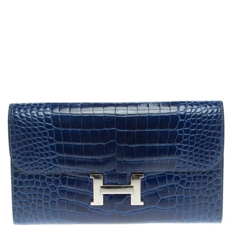 hermes blue alligator wallet|hermes alligator wallet men's.